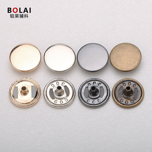 Wholesale alloy four-button panel work jacket button flat round button down jacket copper face button