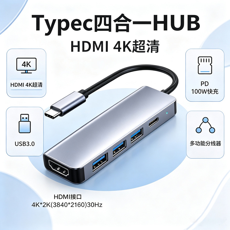Hub Expansion Dock 4K High-Definition Amazon Cross-Border USB Multi-Function HDMI Laptop Type-C Docking Station