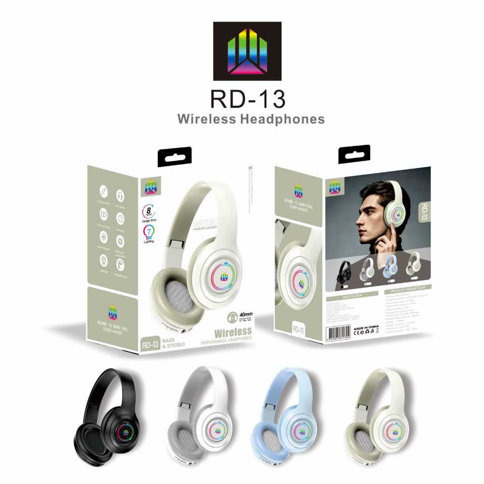 New RD-13 Over-Ear Bluetooth Headphones High Fidelity Long Battery Life Gaming Noise Cancellation Wholesale Factory Supply