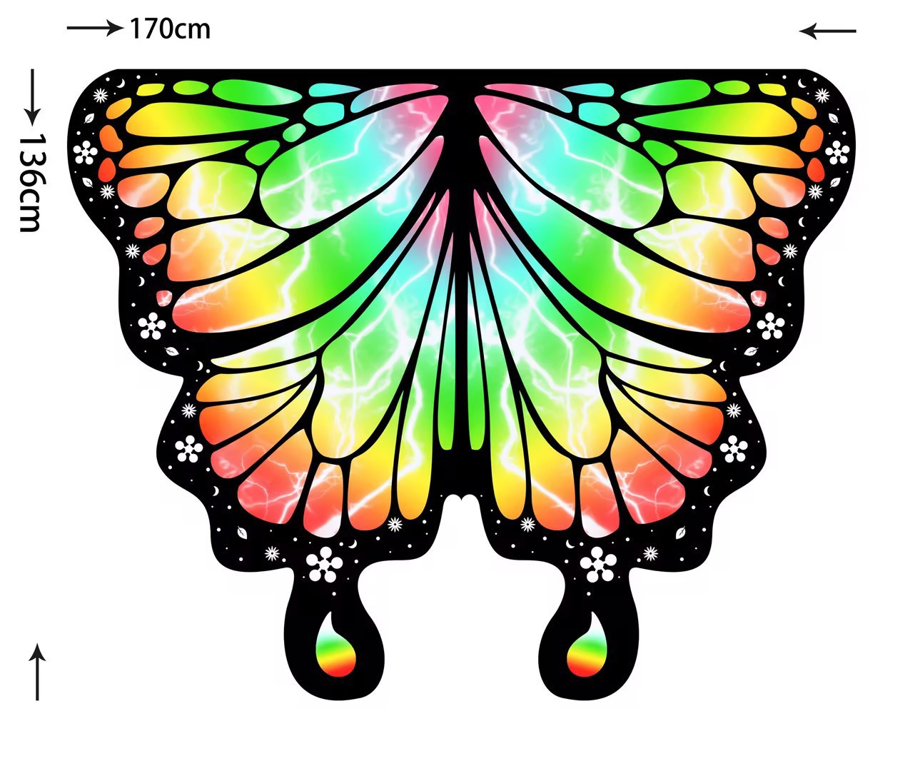 Capas de mariposa comercio exterior transfronterizo capas de mariposa Halloween decoración de danza colorida alas de mariposa al por mayor