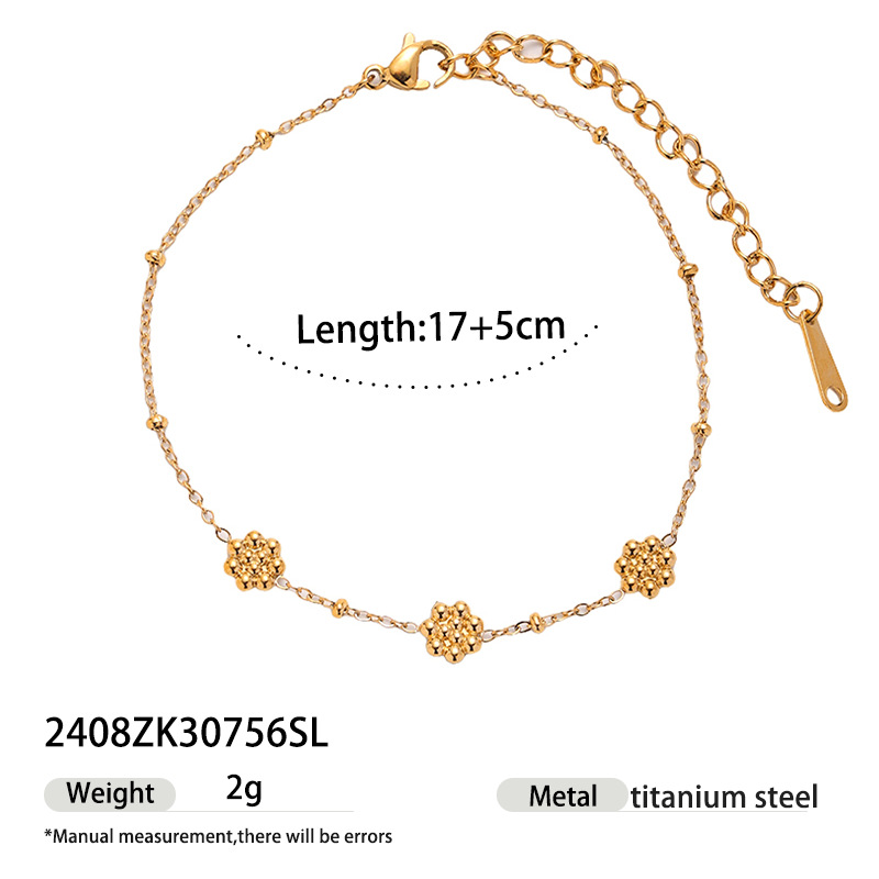 Tena 18k chapado en oro, alta retención de color, pulsera de acero de titanio, accesorios de mano de concha de piedra natural de alta calidad para mujer