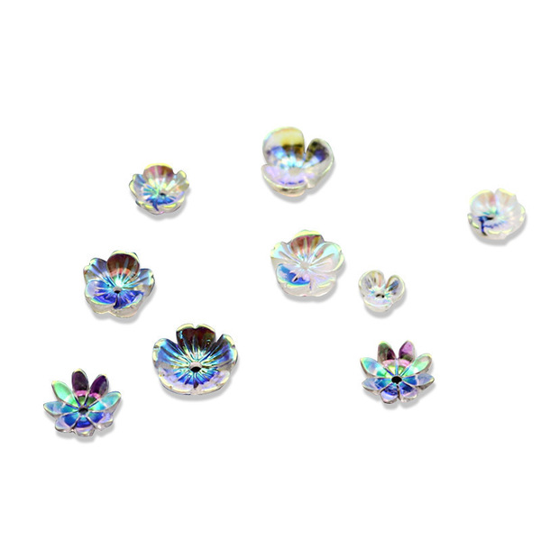 Handmade nail eight -petal flower aurora in the light diy diy five…