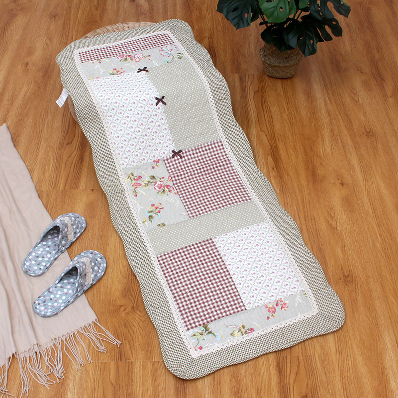 Korean Cotton Bedside Mat, Door Mat, Fabric Quilted Anti-Slip Patchwork Living Room Mat [Small Wholesale]