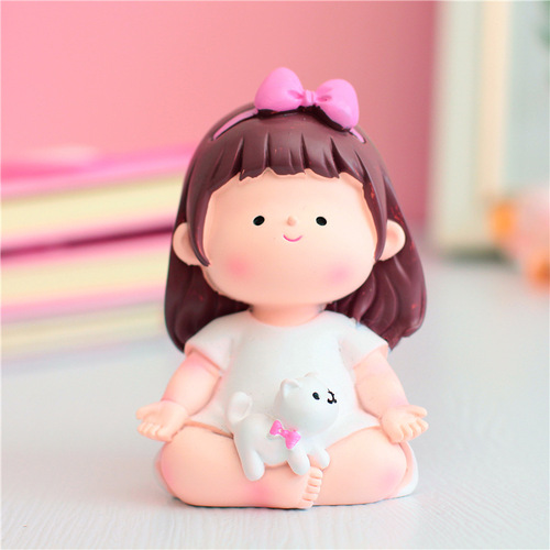 Cartoon yoga little cute girl car ornaments cute sports girl birthday cake baking decorations student gifts