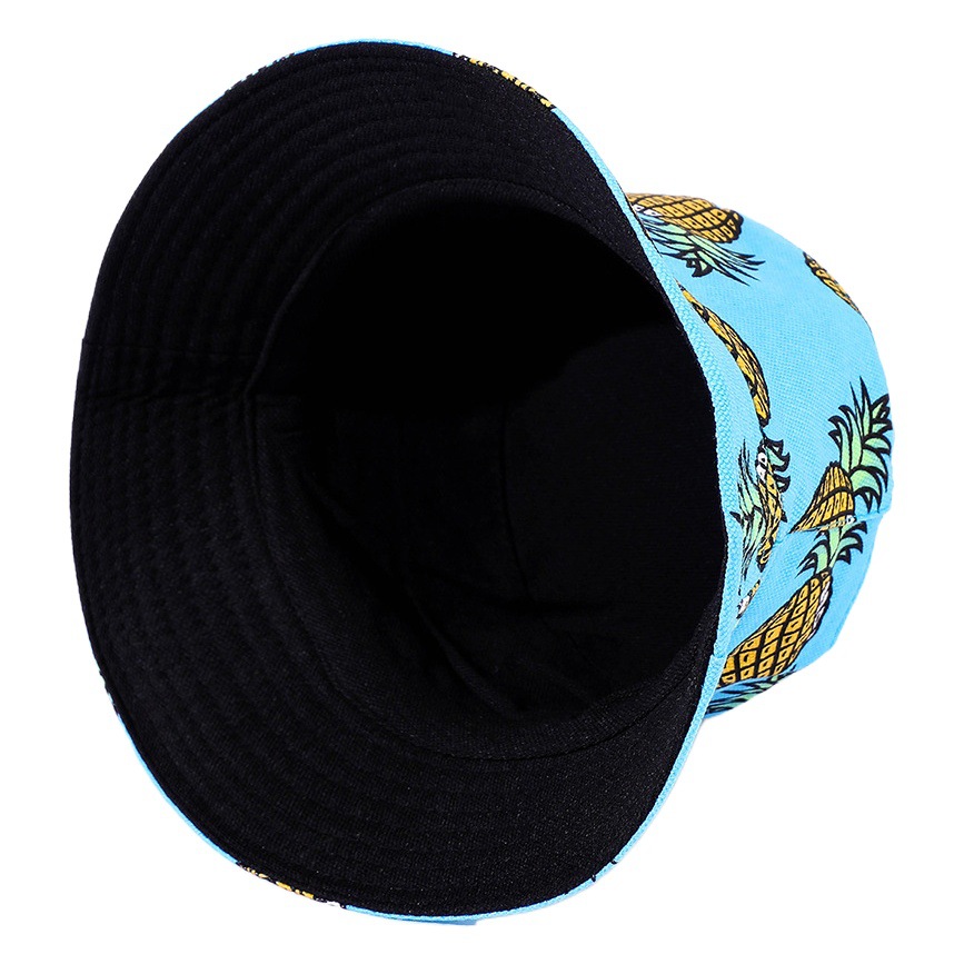 Sombrero de pescador adulto piña impresión plana superior sombrero de la cuenca ala grande protección solar sombrero de pescador