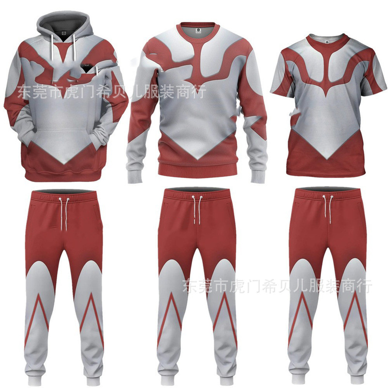 Cross-border new autumn and winter Ultraman 3D digital printing cosplay adult children hooded sweater Cross-border new autumn and winter Ultraman 3D digital printing cosplay adult children hooded sweater