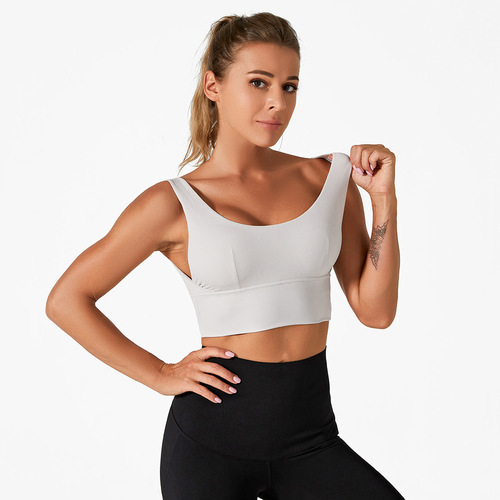 Nylon lulu beautiful back U-shaped high-intensity sports yoga bra running shock-proof push-up breast-reducing body bra
