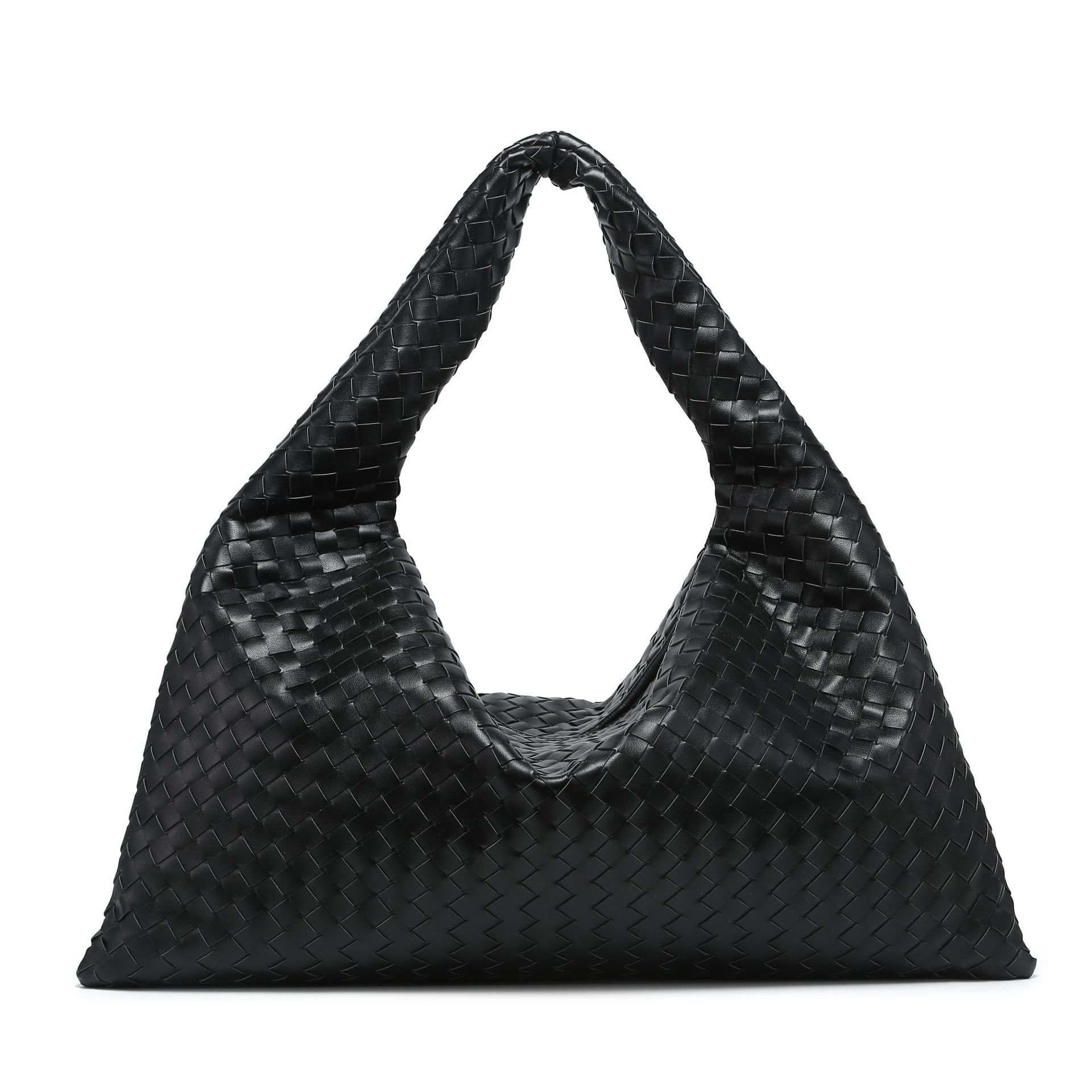 Cross-border Handwoven Solid Color Large Capacity Shoulder Bag For Women 2024 New European And American Style Simple_voghion.com