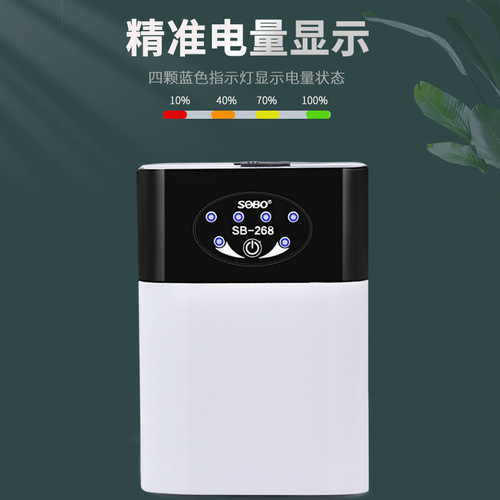 Super Quiet Oxygen Pump with Rechargeable Lithium Battery for Fishing, Dual-User External Direct Current AC Oxygen Pump