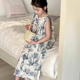 小红鱼女童夏装背心套装2026新款儿童夏季度假风裙子两件套亲子装