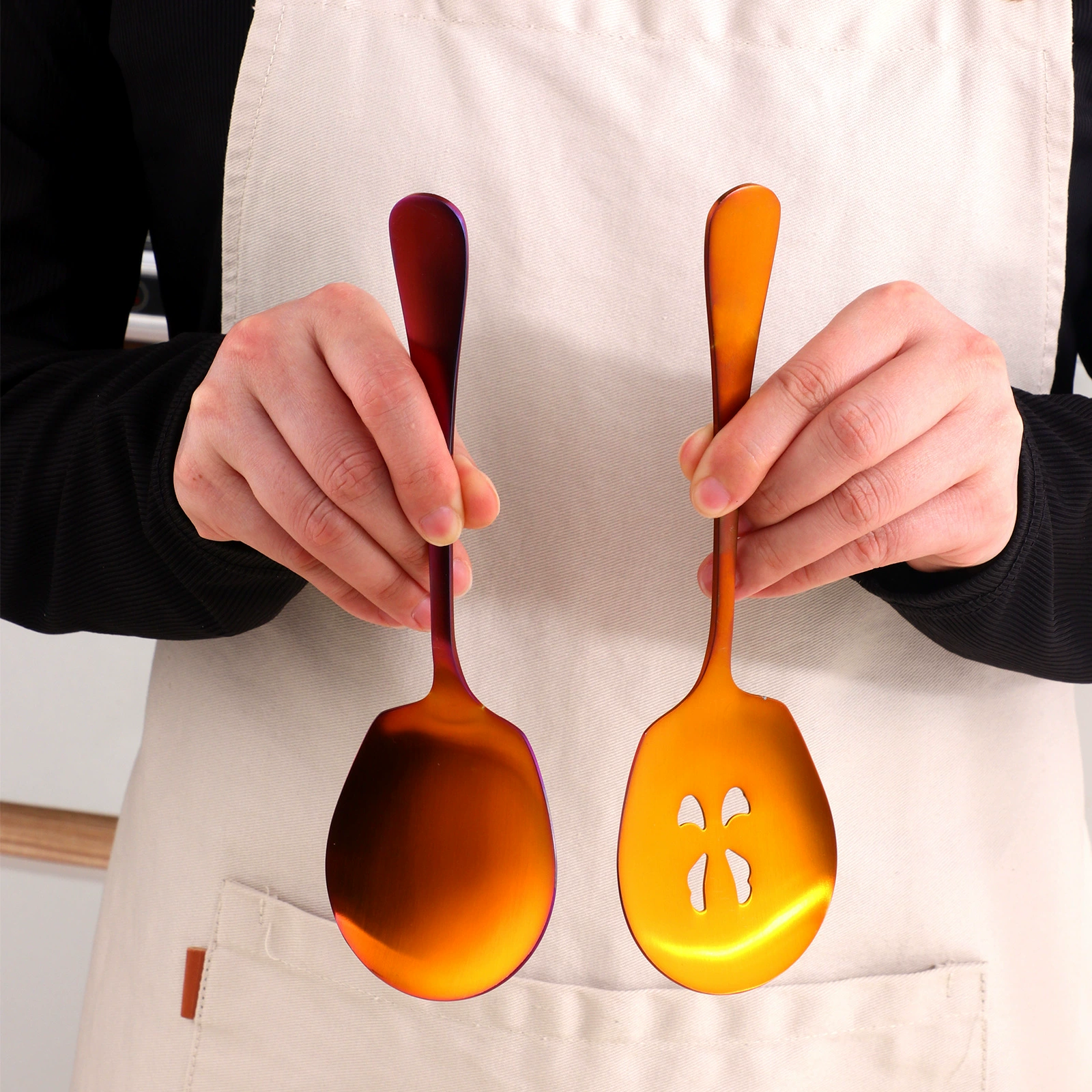 Нержавеющая сталь общественная ложка сливной костюм ресторан отель еда ложка дуршлаг рис новый общественный ложка сливной костюм