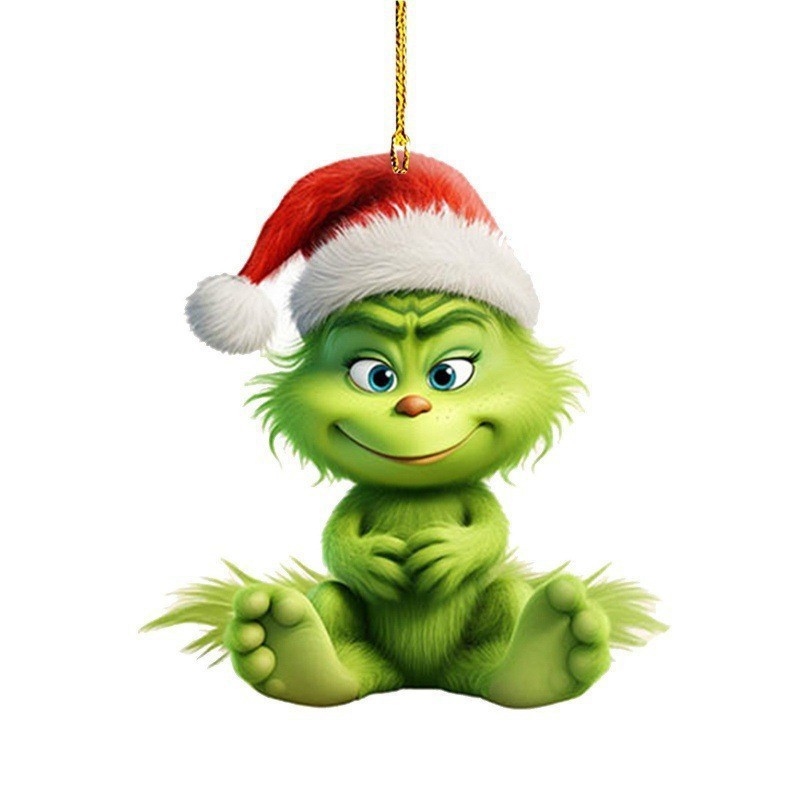 Transfronterizo nuevo 2D Grinch Baby Colgante decoración de Navidad decoración de árbol de Navidad colgante acrílico image 9