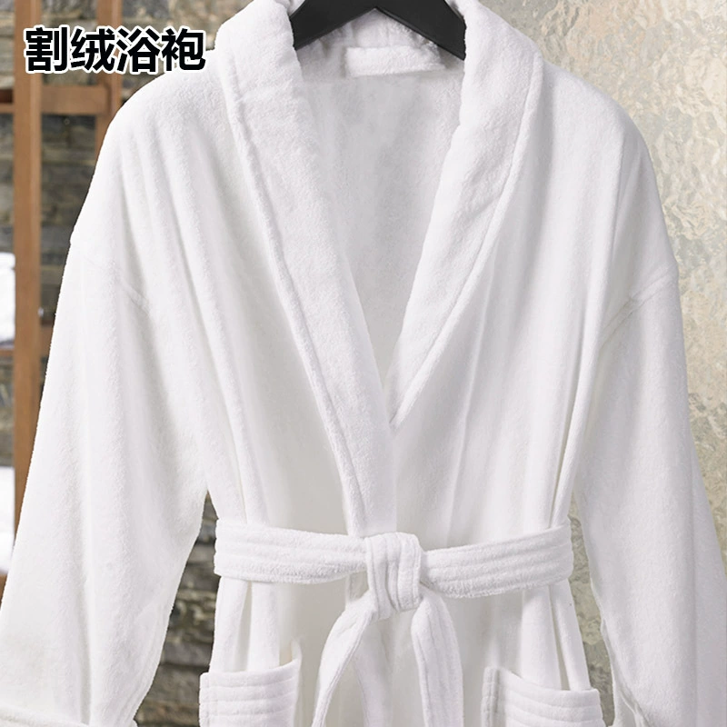 Cotton velvet bathrobe