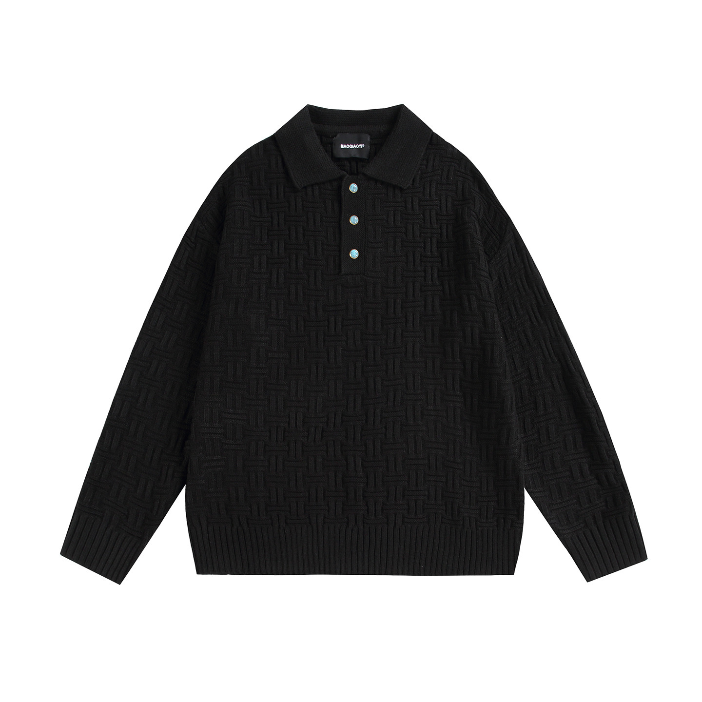 Explosiones transfronterizas de tamaño grande europeo polo camiseta con solapa camiseta de punto suéter hombre tejido viejo viento otoño invierno fábrica al por mayor