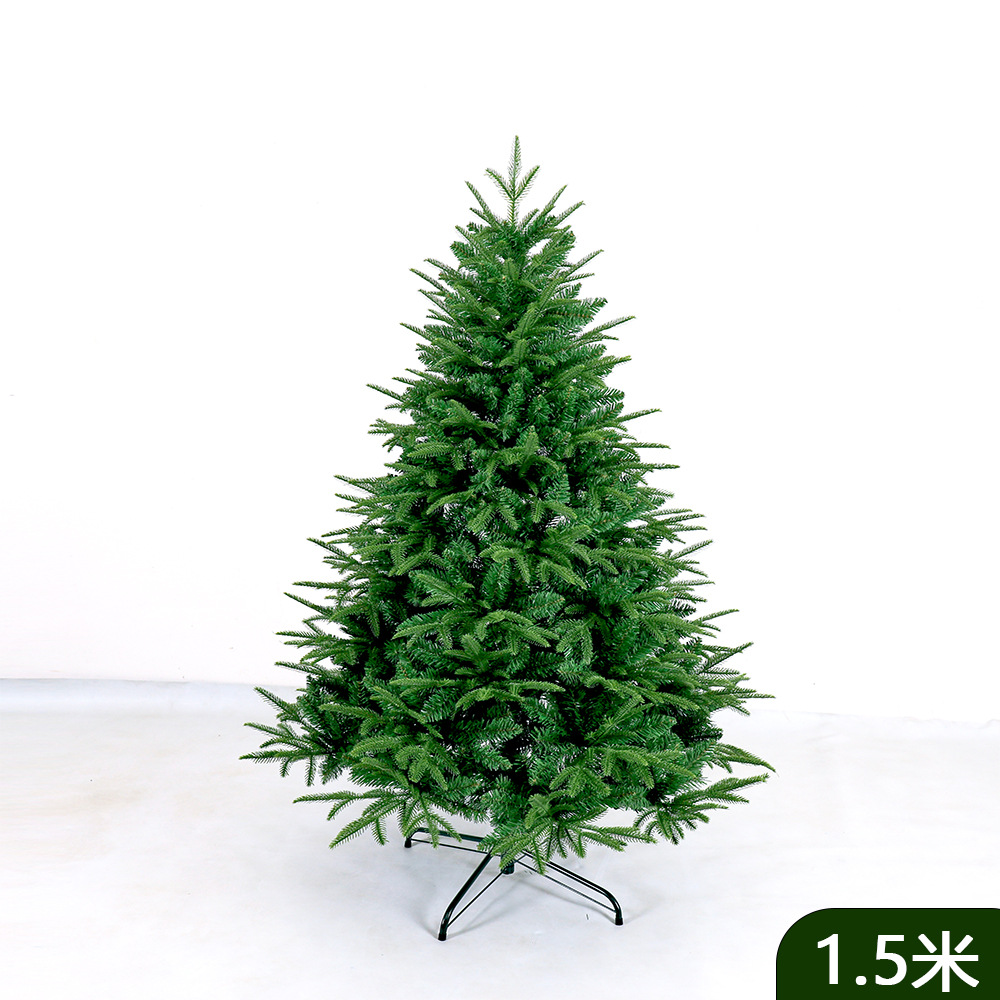 Navidad de alta gama Crypto PE mezcla blanca caída de nieve flocado ornamento de árbol de Navidad árbol automático puntiagudo