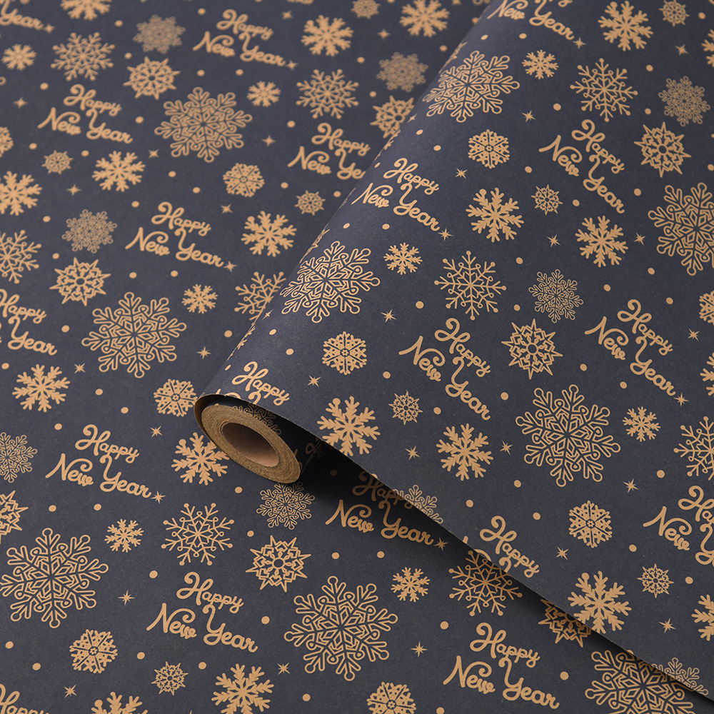 Transfronterizo Amazon nuevo papel de embalaje de regalos de Navidad impresa kraft retro diy embalaje de papel de regalo al por mayor