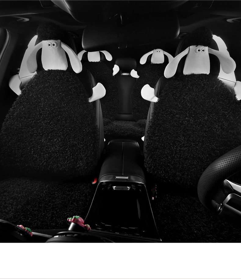 Factory Direct Sales Winter Plush Three-Piece Set Five-Seat Warm and Comfortable Plush Butt Cushion Single-Seat Winter Universal Seat Cushion