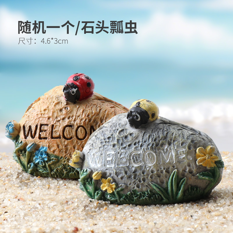 Pecera Micropaisaje Simulación de paisajismo Dibujos animados Paquete de coral Coconut Beach Montaña Esquivar Decoración de la casa