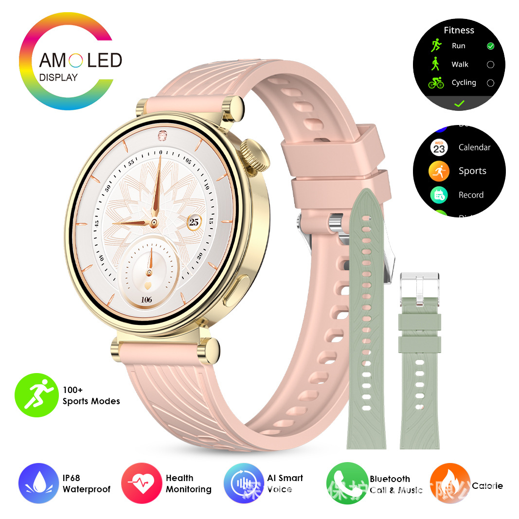 Cross-Border Am23 Women's Health Multifunctional Smart Watch Heart Rate Blood Oxygen Sleep Monitoring Bluetooth Call Long Cruise