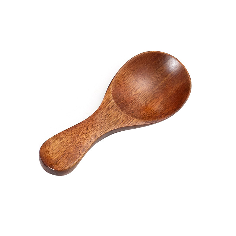 Mini cuchara de té mango corto de madera boca ancha medicina cuchara de excavación de madera de loto cuchara de helado cuchara de postre pequeña cuchara de condimento cuchara de madera pequeña