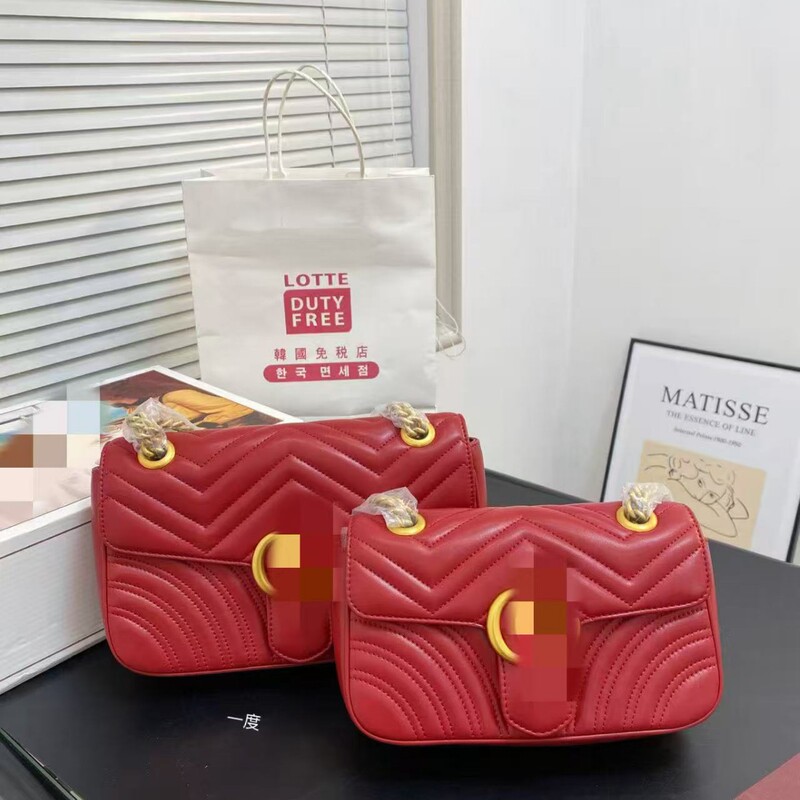 2024 New Women's Bag Gujia Gg Wave Pattern Marmont Mamont Bag Genuine Leather Chain Crossbody Bag 446744 2024 New Women's Bag Gujia Gg Wave Pattern Marmont Mamont Bag Genuine Leather Chain Crossbody Bag 446744