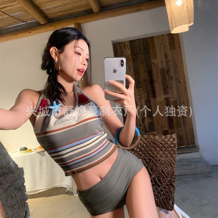 2025 New Split Swimsuit Women's Slim High Waist Slim Beach Vacation Hot Spring Swimsuit Women [a generation of hair]]