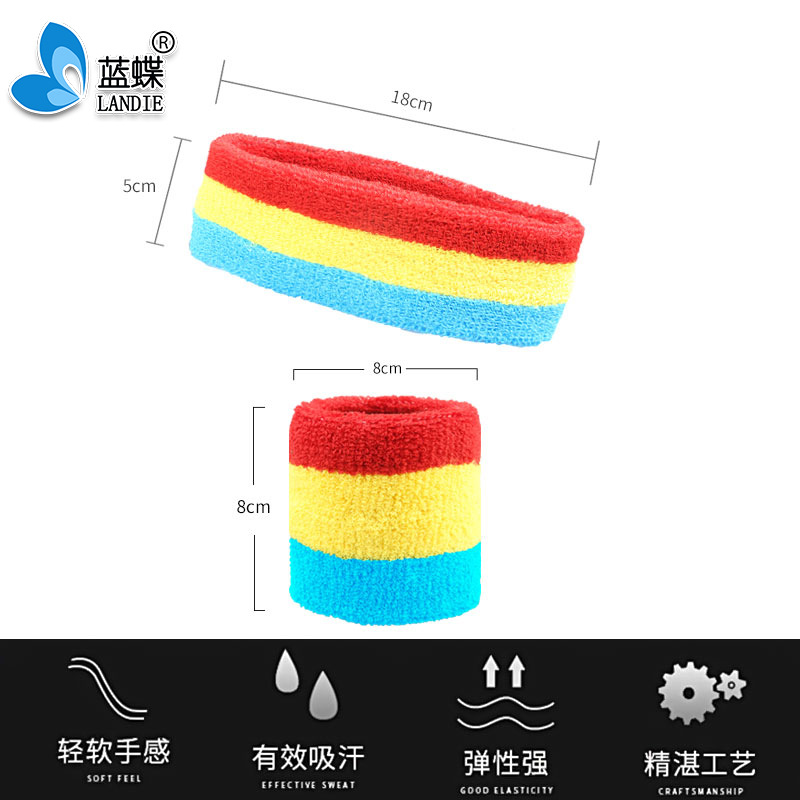 Muñequera para hombres y mujeres diadema deportiva banda para el cabello protección para la muñeca poliéster algodón sudor banda traje fabricantes deportes Equipo de Protección deportiva