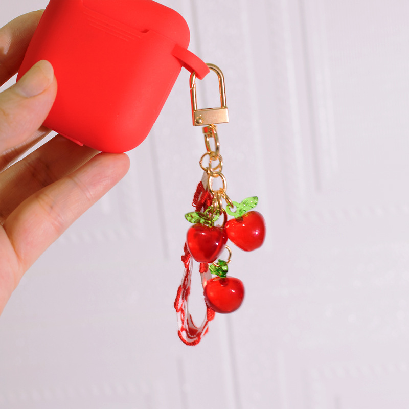 15g Weight Bag Pendant, Keychain Classification 1 Piece Quantity Daily Occasion Acrylic Material Apple, Strawberry Pattern Cute, Sweet Style 1 Piece Cute Sweet Apple Strawberry Acrylic Bag Pendant Keychain 2