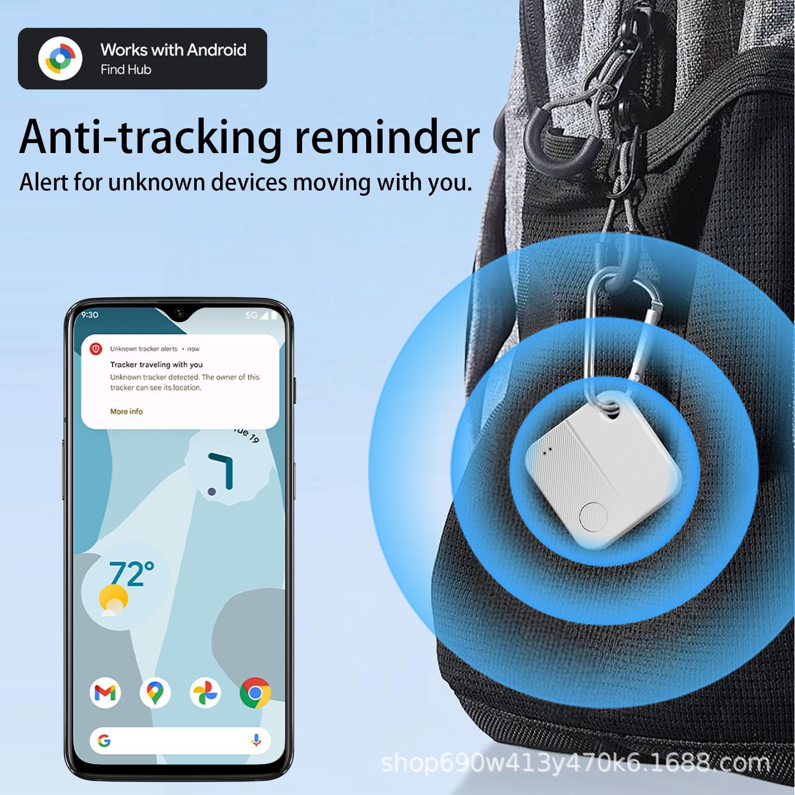 Android Google Find tracker - Bluetooth lokatsiya