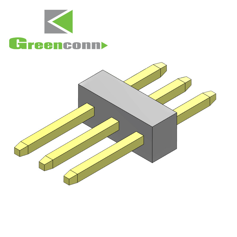 Greenconn连接器排针单排1.00间距直针型态2P-40P排针连接器