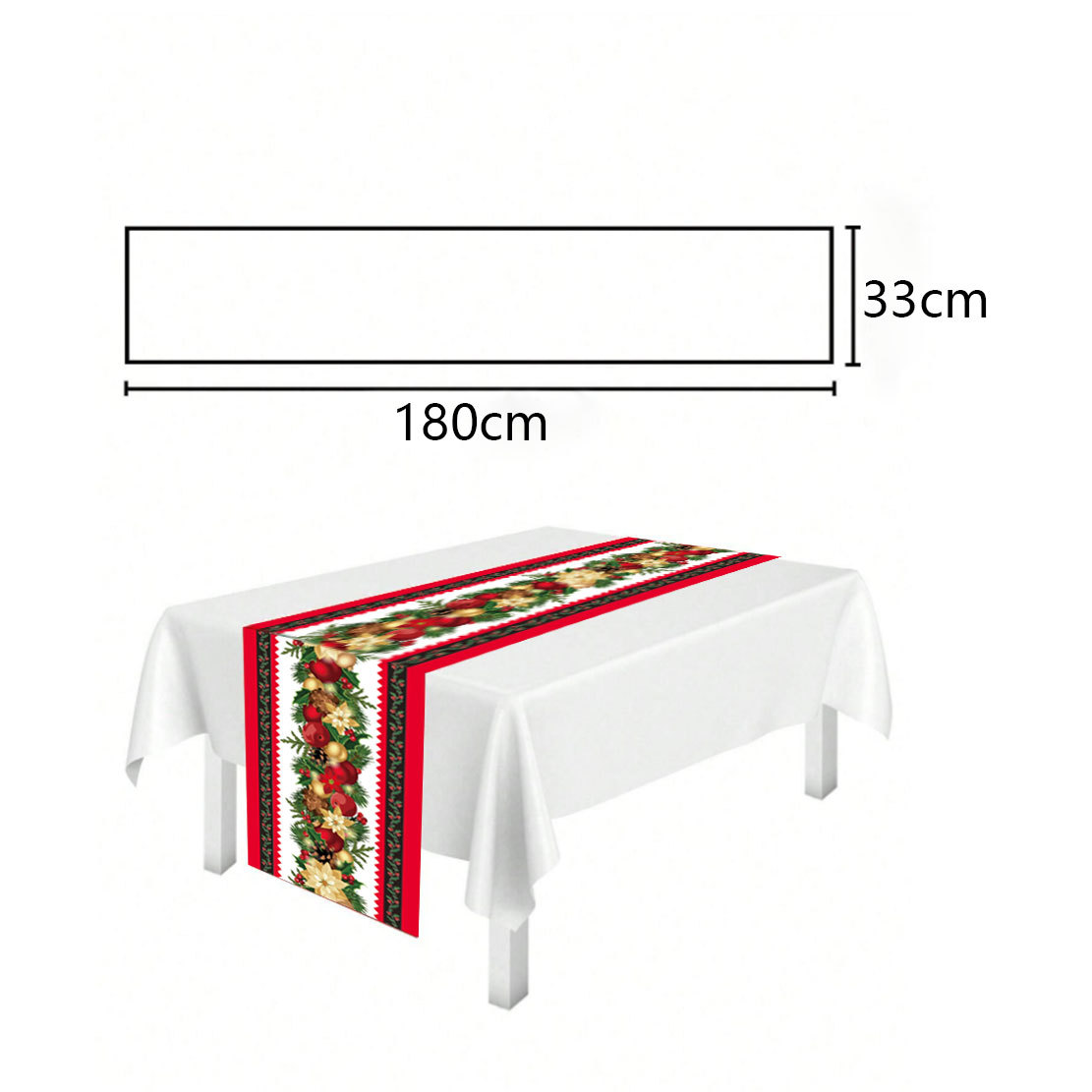  Joulupöytäjalkakoristelu kodin keittiön pellava pöytäliina Joulupöytäliina _voghion.com