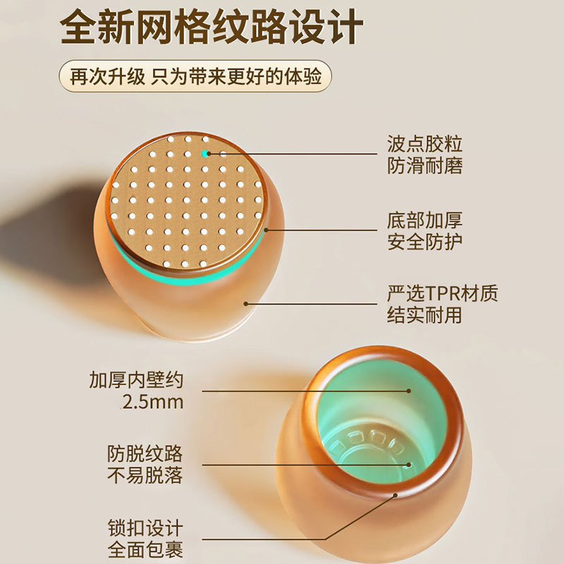 silla silenciosa cubierta de pie taburete de pie cojín antideslizante resistente al desgaste almohadilla de mesa silla mesa almohadilla de pierna silla de comedor cubierta protectora de pie de mesa