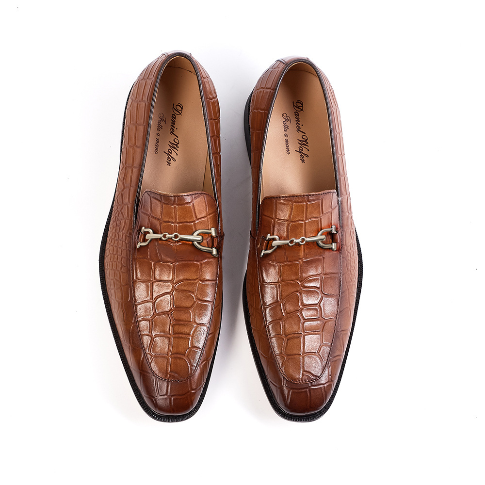 Zapatos de Cuero Tipo Mocasín para Caballero, Zapatos Formales para Boda, Cena, Negocios, Zapatos de Cuero Puro para Hombre, Transpirables, Formales para Negocios
