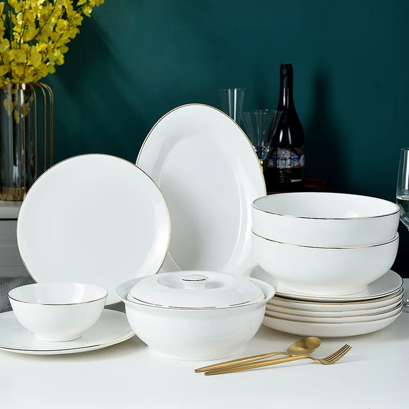 Tableware for hotel, ceramic soup bowl, set, Chinese style