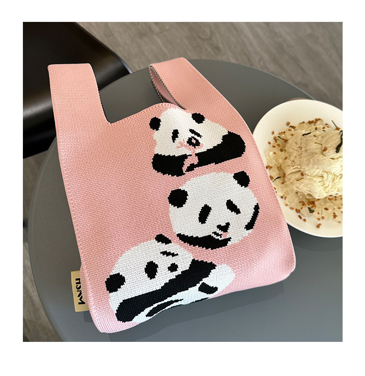 Women's Medium Polyester Animal Little Bear Stripe Cute Open Handbag Shopping Bags display picture 8