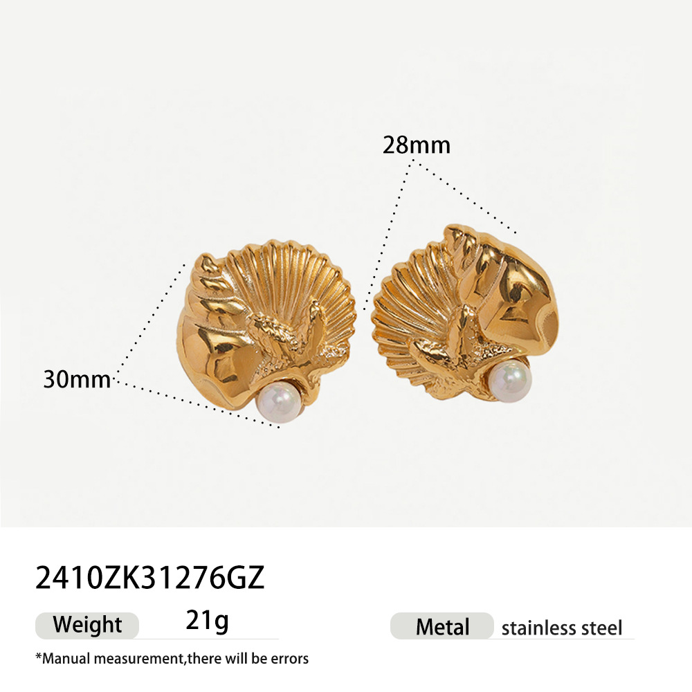 Tena anillo de acero inoxidable europeo y americano diseño de nicho femenino todo fósforo titanio marino estrella de mar de acero conjunto de pulsera de joyería de concha