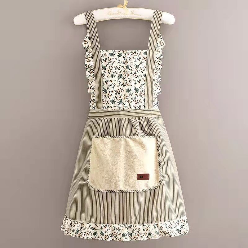 세로 스트라이프 공주 드레스 그린