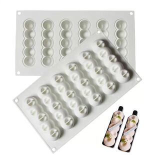 6 Concave Ball Wax Bottle Sugar Pinch Le Mousse Silicone Mold French West Point Dessert Strip Cake Baking Mill