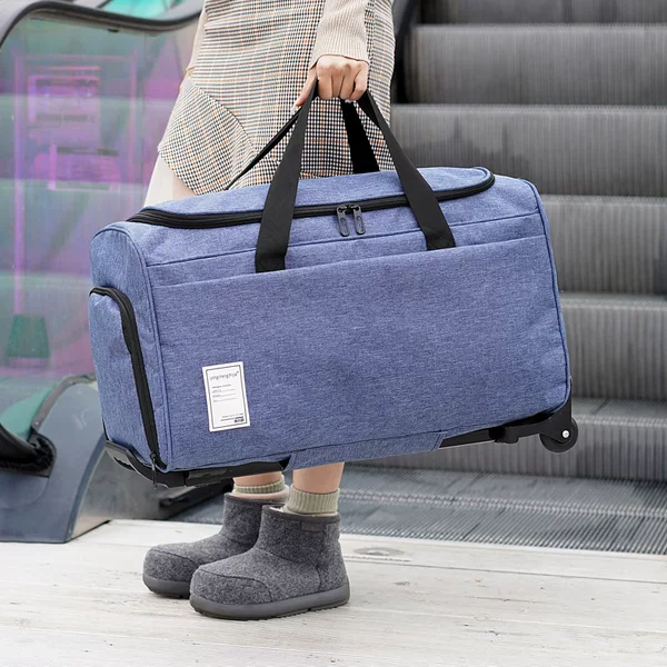 Portable Large-Capacity Boarding Trolley Luggage Bag, Fashionable Thickened Waterproof Leisure Travel Bag, Simple Portable Handbag