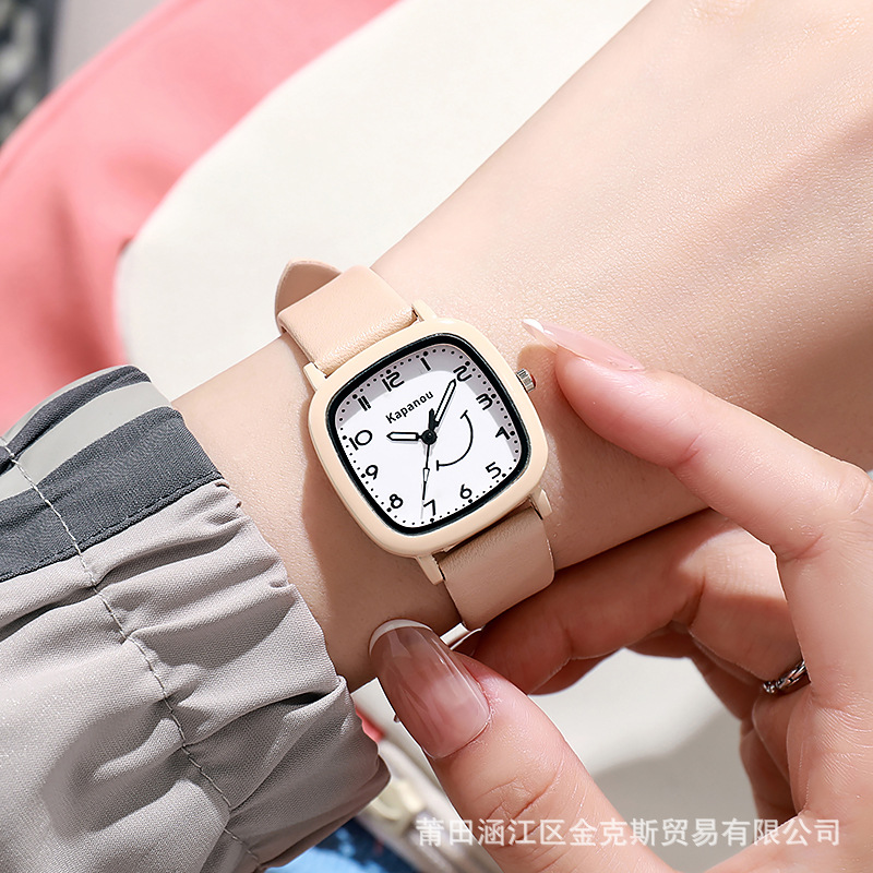 Student Watch Cheap Women's All-match Niche Square Dial Examination Special Korean Style Simple Fashion Quartz Watch
