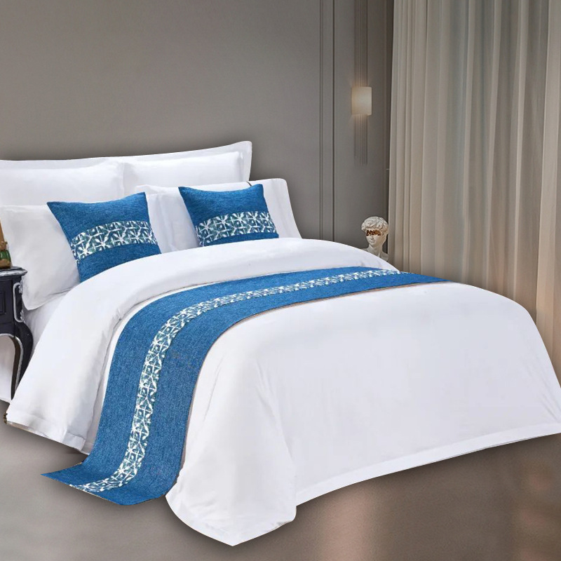 五星级酒店布草床尾巾 床上用品床旗批发 欧式民宿宾馆客房布草垫