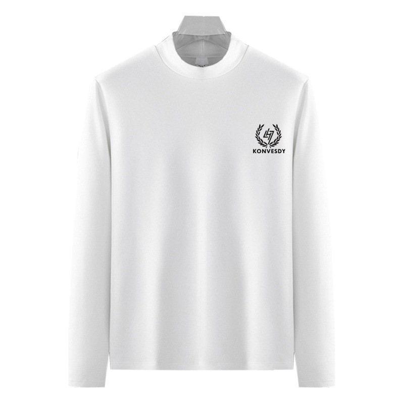 Directo de fábrica simple SLIM-Fit skin-friendly SLIM-Fit terciopelo térmica medio cuello alto ropa interior hombres otoño camiseta superior