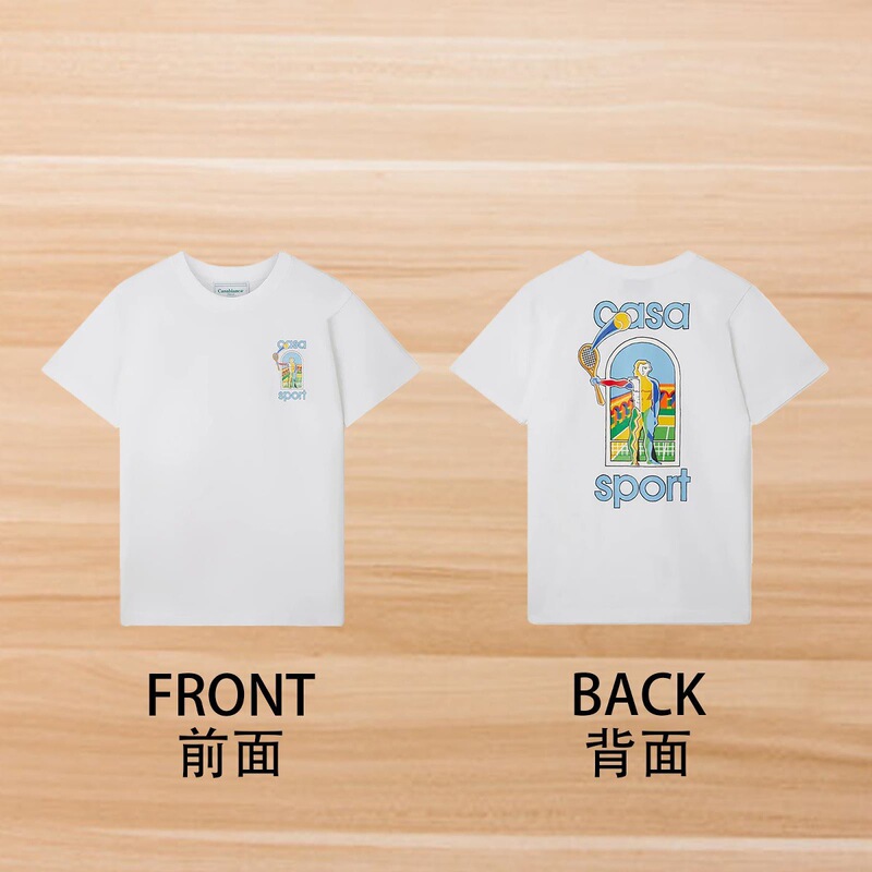 カサブランカ カサブランカ 半袖 ヘビーウェイト 260g アメリカのトレンド ブランド ニッチ ルーズ ハイストリート Tシャツ|undefined