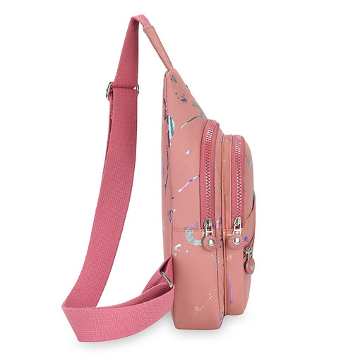 Chest bag for women, versatile new trendy Oxford cloth shoulder crossbody bag, fashionable travel chest small backpack crossbody bag
