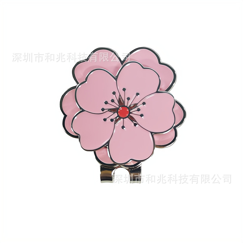 복숭아 꽃 모자 클립