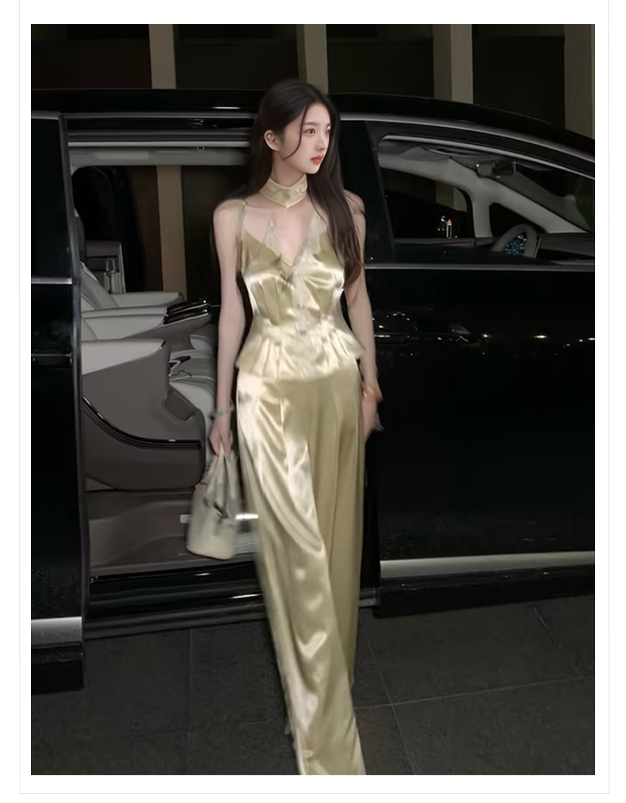 Bộ đồ hai mảnh mùa hè kiểu Pháp: áo vest ren không tay phối quần ống rộng cạp cao — quần dài, áo vest chi tiết 3
