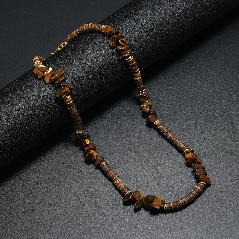 Bohemian Geometric Coconut Shell Glass Gravel Beaded Men's Necklace display picture 2