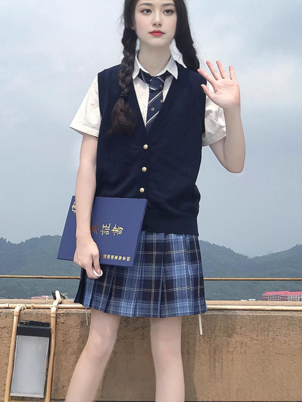 卸売ベスト日本のカレッジスタイルニットカーディガン無地セーターベストjk制服多用途レイヤリングスクールジャケット|undefined