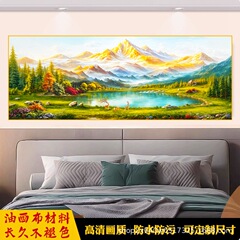 日照金山聚宝盆山水画客間に壁画を貼って山図の背景壁に飾って金を募集します。