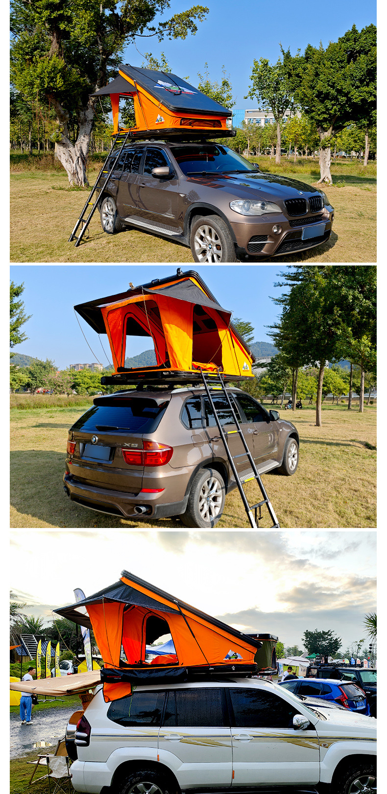Weipai Aluminum Alloy Triangular Roof Tent Hydraulic Automatic Car-Mounted Tent Outdoor Self-Driving Travel Roof Tent